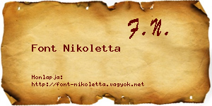 Font Nikoletta névjegykártya