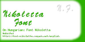 nikoletta font business card